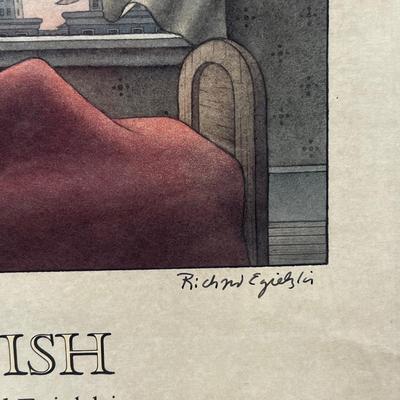 1524 Vintage Poster for Louis the Fish Signed by Author and Illustrator