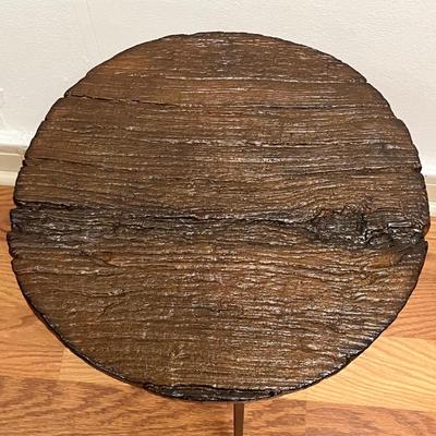 Pair (2) ~ Ceramic Mesquite Table Top ~ with Iron Stand