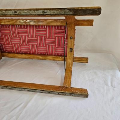 Decorative Oak Sleigh with Woven Seat (WS-JS)