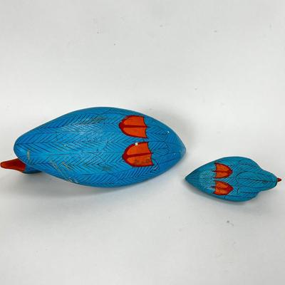 1525 Set of 4 Hand Carved & Hand Painted Waterfowl Birds