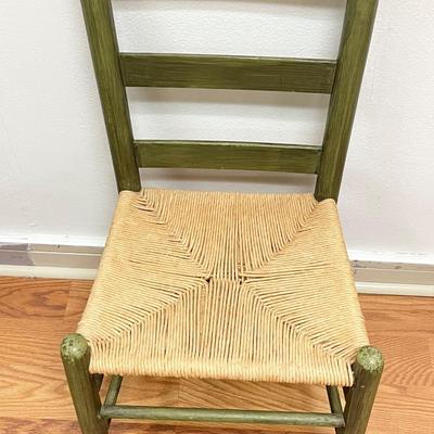 Green Wood Rush Seat Chair