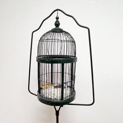 One (1) ~ Metal Bird Stand & Bird Cage