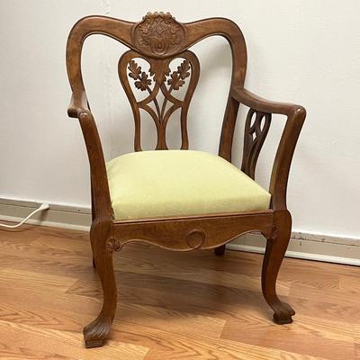 Solid Wood Carved Occasional Chair