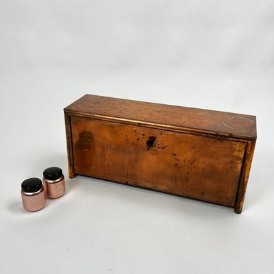 1526 EMCO Copper Wall Hanging Storage Box & Color Craft S/P Shakers