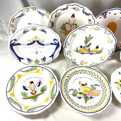 1532 Set of 12 Vintage Quimper Plates