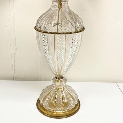 Large Crystal Lamp ~ With Gold Accents