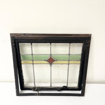 Authentic Antique Stained Glass Metal Frame