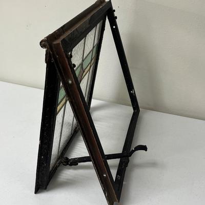 Authentic Antique Stained Glass Metal Frame