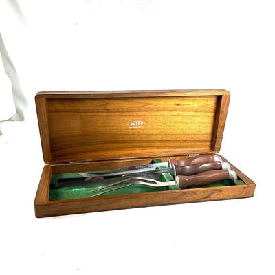 1540 Vintage 3 piece CUTCO Carving Set in Wooden Case