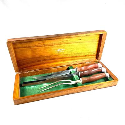 1540 Vintage 3 piece CUTCO Carving Set in Wooden Case