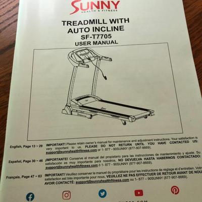 Sunny SF-T7705 Treadmill #2 Tested -Lot 283
