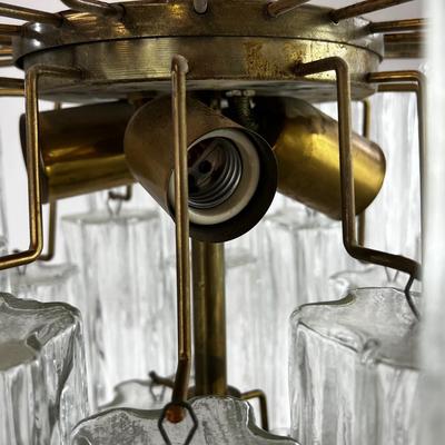 1550 Vintage Suspension Lamp Made in Italy Tronchi Murano Glass