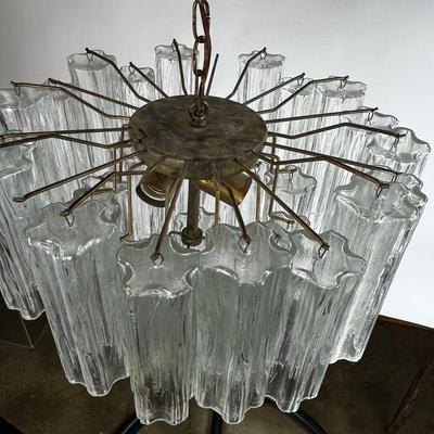 1550 Vintage Suspension Lamp Made in Italy Tronchi Murano Glass