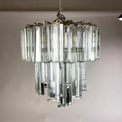 1551 Mid Century Modern Camer Murano Glass Tiered Chandelier