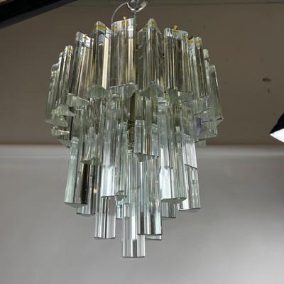 1551 Mid Century Modern Camer Murano Glass Tiered Chandelier