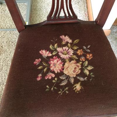 Antique Needlepoint Chair -Lot 288