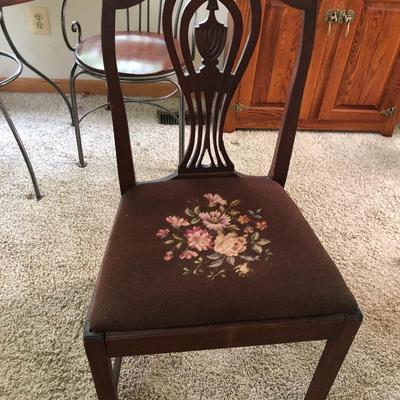 Antique Needlepoint Chair -Lot 288