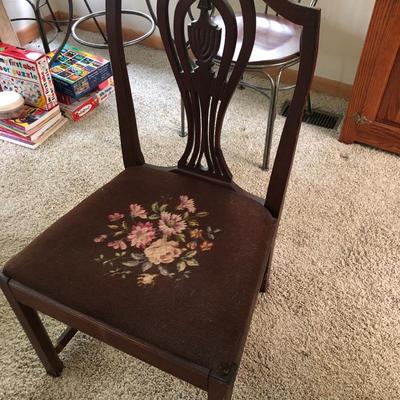 Antique Needlepoint Chair -Lot 288
