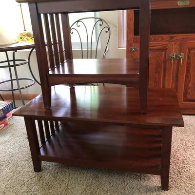 Two Ethan Allen Mission Style Matching Wooden Coffee/End Tables -Lot 290