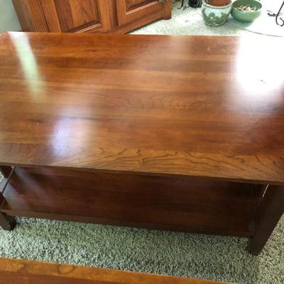 Two Ethan Allen Mission Style Matching Wooden Coffee/End Tables -Lot 290