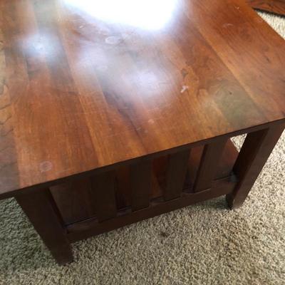 Two Ethan Allen Mission Style Matching Wooden Coffee/End Tables -Lot 290