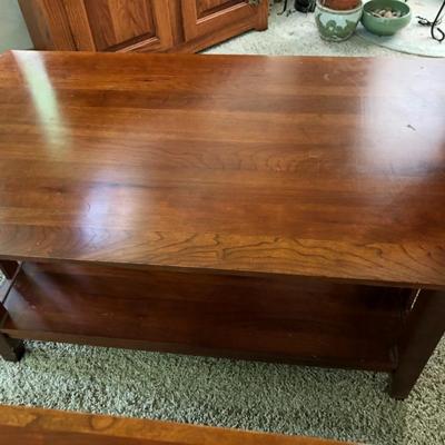 Two Ethan Allen Mission Style Matching Wooden Coffee/End Tables -Lot 290