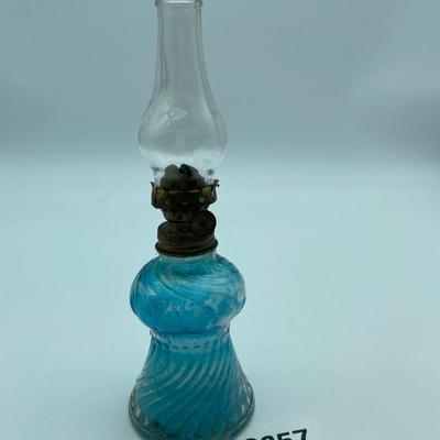 Antique miniature blue lamp