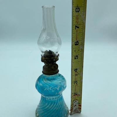 Antique miniature blue lamp