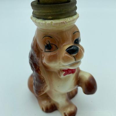 Vintage dog oil lamp