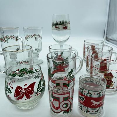 Christmas mugs and glasses