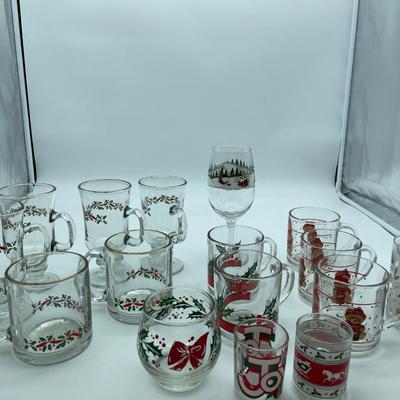 Christmas mugs and glasses