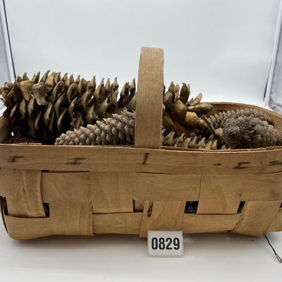 Pinecones in a basket
