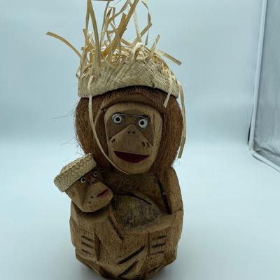 Coconut monkey with baby
