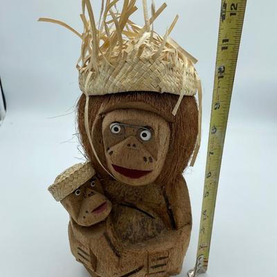 Coconut monkey with baby
