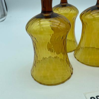 Amber glass candle holder