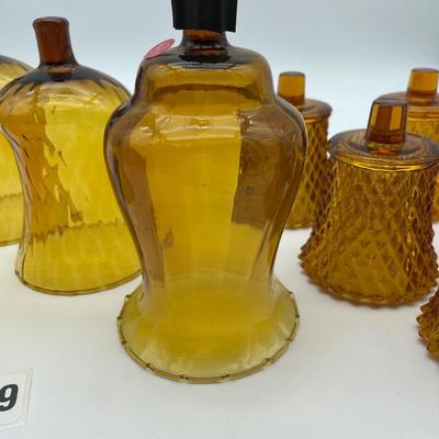 Amber glass candle holder