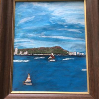 Vintage sailing painting