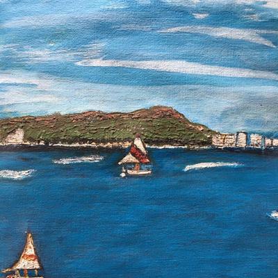 Vintage sailing painting
