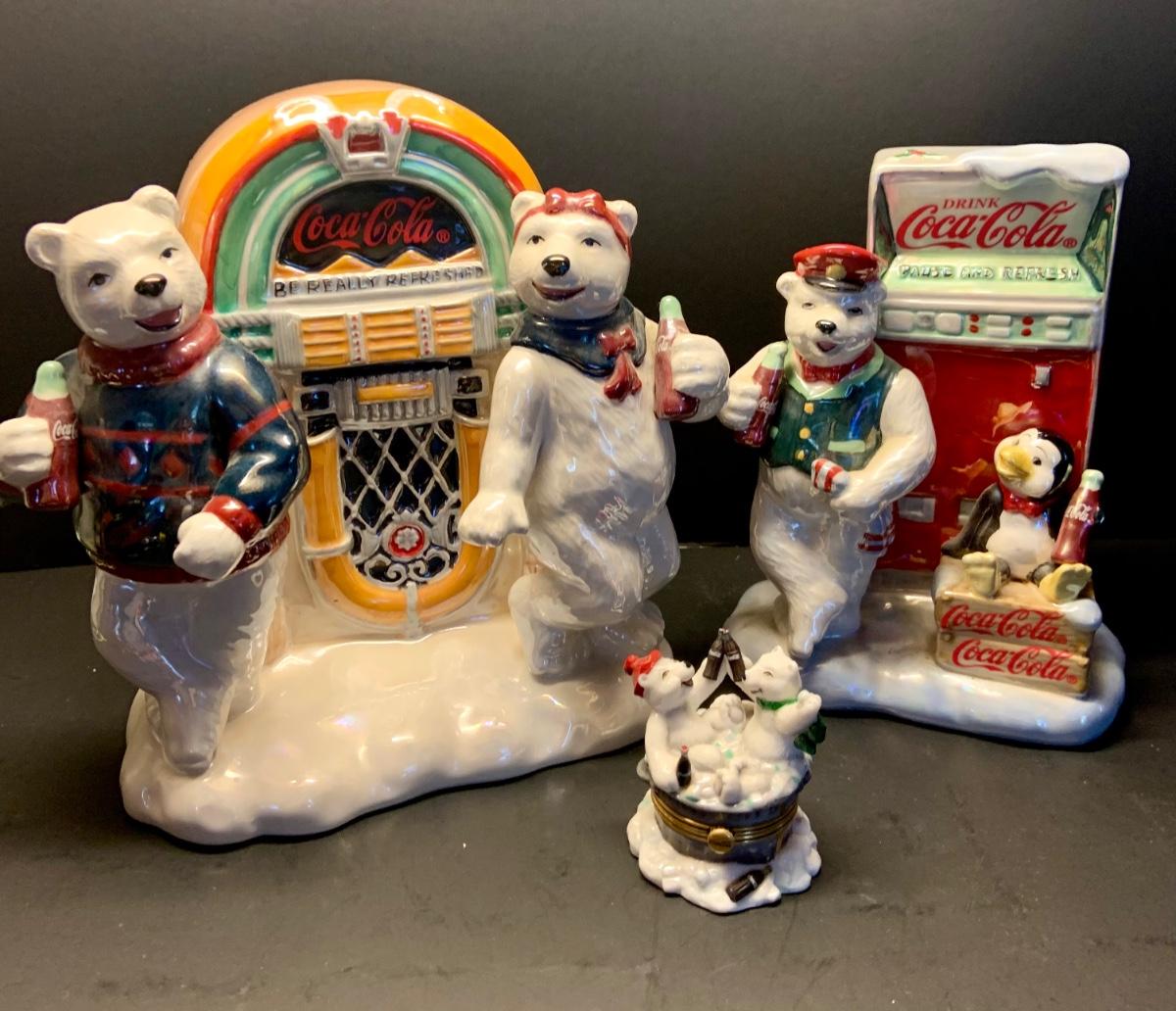 LOT:42G: Coca Cola Music Box, Trinket Box and Figure. | EstateSales.org