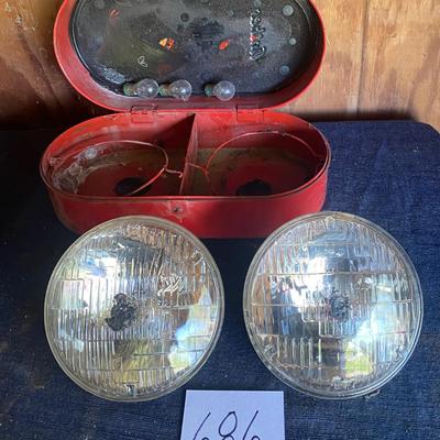 Vintage 1950s Anthes Car Headlight Metal Box