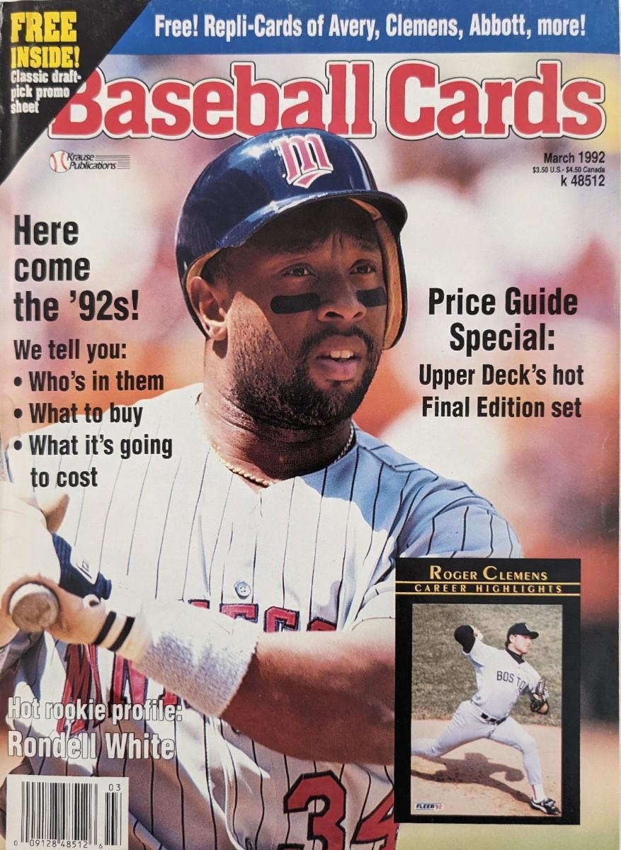 Baseball Cards Magazine Rondell White March 1992