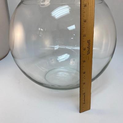 Large Clear Glass Bubble Shaped Punch Goldfish Bowl Terrarium