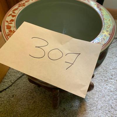 Heavy Ceramic Asian Planter On Stand