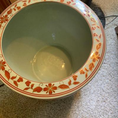 Heavy Ceramic Asian Planter On Stand