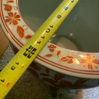 Heavy Ceramic Asian Planter On Stand