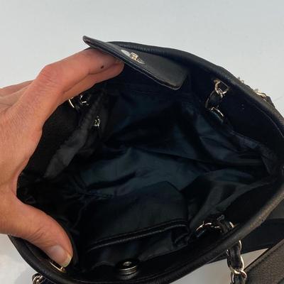 Nicole by Nicole Miller Black Faux Leather Handbag Purse