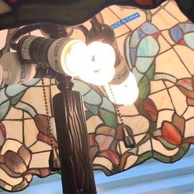 Large Tiffany Style Floor Lamp - Tested