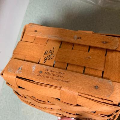 3 Longaberger Baskets - Magazine Rack + 2 Other Baskets Lot