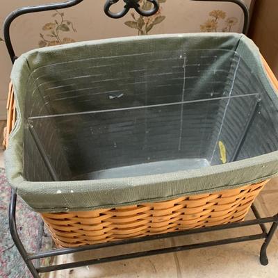 3 Longaberger Baskets - Magazine Rack + 2 Other Baskets Lot