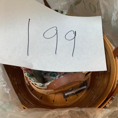 3 Longaberger Baskets - Magazine Rack + 2 Other Baskets Lot